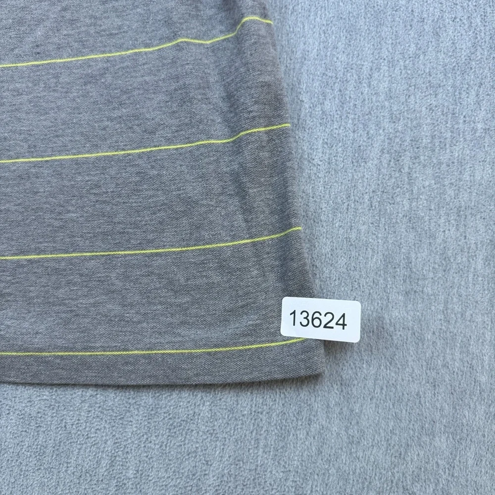 Lacoste Sport Shirt‎ Men 6 XL Gray Striped Polo Short Sleeve Golf Performance